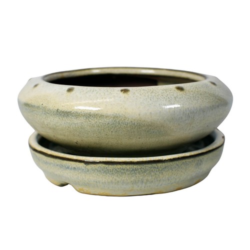 White bonsai pot - drip, |