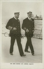 WW1 King George V & Admiral Beatty aboard HMS Resolution 5 x 3 inches 