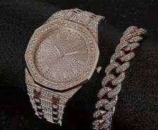 Mens Luxury Bling Rose Gold