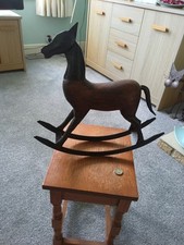 Vintage Metal And Wooden Rocking Horse.