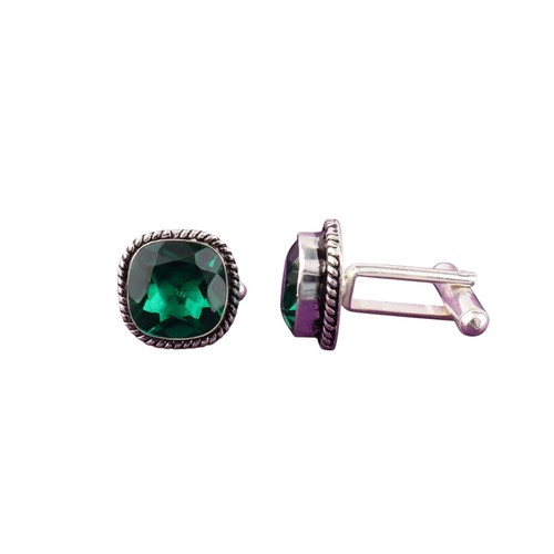 Cufflinks cushion emerald - cushion,