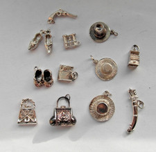 different vintage silver charms inc. hats, shoes and bags for charm bracelet