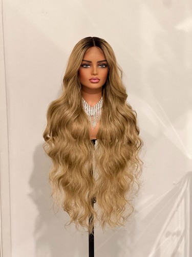Blonde curly synthetic wigs - synthetic,