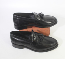 Samuel Windsor Handmade Tassel Black Leather Loafer Shoes Size 11