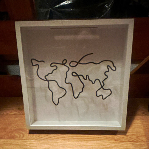 World map travel collectibles - map,