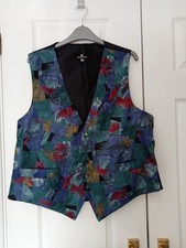 Mens Blue/Multi Waistcoat. XL