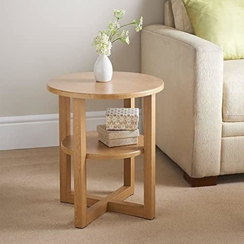 Round side table - round, lamp