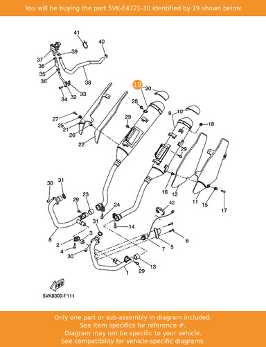 Yamaha muffler 5vk e4721 - yamaha, 2,