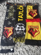 4 X Watford FC Scarfs Elton’s Taylor Made Embroidered And Knitted New With Tags