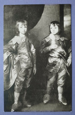 Postcard Vandyck,George Villiers 2nd Duke Buckingham & Brother Francis,Warwick