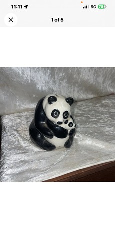 Panda money box - box, pottery