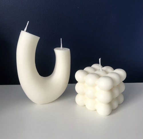 Bubble and large shape white - u,