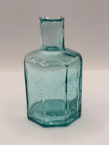 Old large aqua - , glass