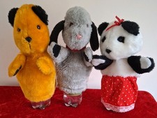 Sooty Sweep and Soo/Sue Vintage glove Puppets Patsy B Marketing with Squeaker