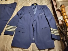 1980s  Obsolete AIRLINE CAPTAINS PILOT UNIFORM Jacket 44/24 & Trousers 37/28