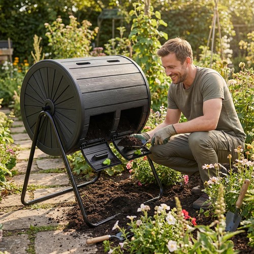 Compost bin tumbler 142l - compost, dual
