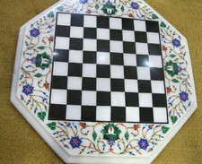 Marble Game Table with Floral
