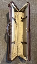 Vintage Heavy Grained Leather Cricket Bag. 28” x 10” x 5”.