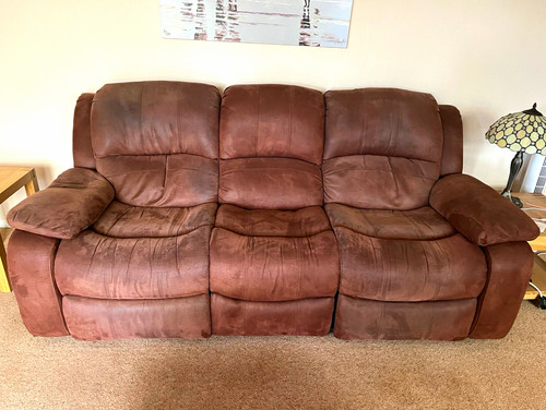 Brown leather seater sofa - leather,