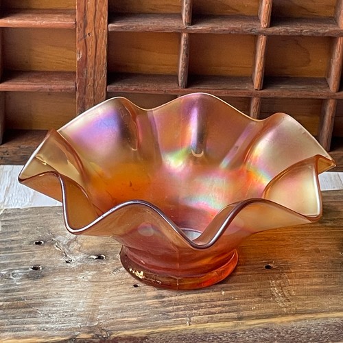 Carnival glass sweet bowl - glass,