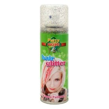 Silver glitter hair spray - silver,