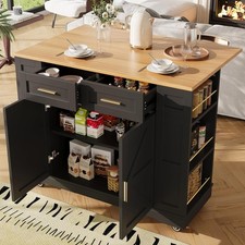 Black Mobile Kitchen Island on