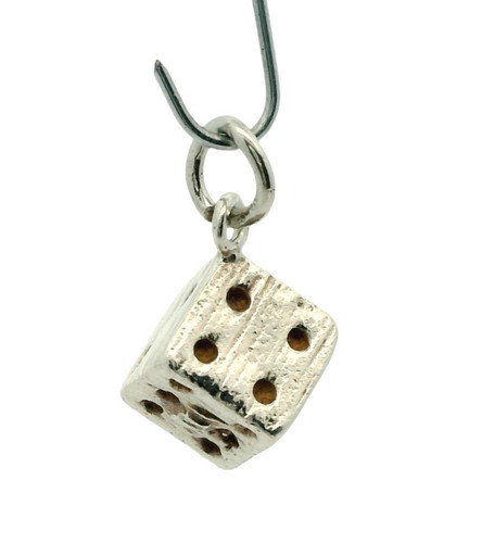 Vintage sterling silver dice - silver,