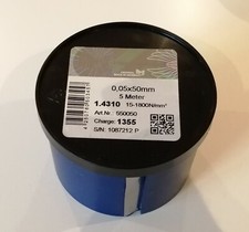 50micron (0.002") stainless steel shim, 50mm wide /5metres long, H&S branded