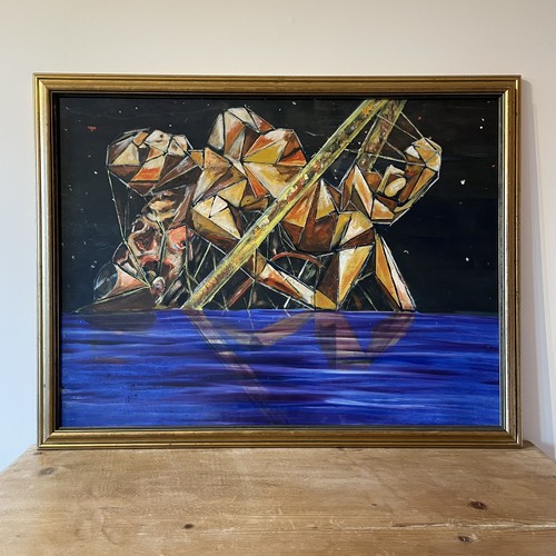 Cubist landscape man - man, large