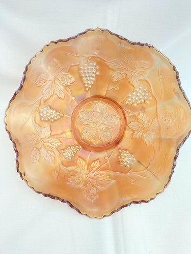 Orange iridescent pressed - iridescent,