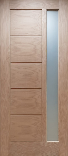 Oak external door linear - oak,