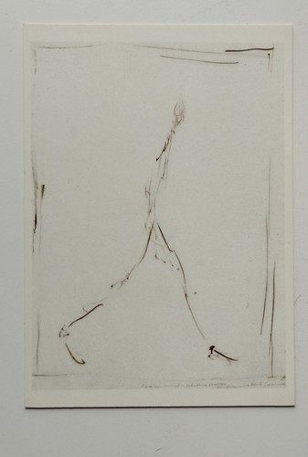 Postcard homme qui marche - 1,