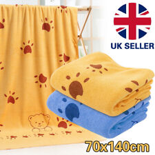 2x UK Dog Towels Microfibre Large Dog Grooming Towel Orange & Blue NEW