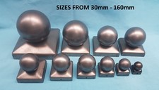 METAL SQUARE FENCE POST/RAILING CAP WITH BALLTOP30 40 50 60 70 80 90 100 110 160