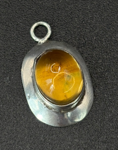 Amber pendant sterling silver - sterling,