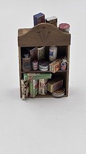 Vintage Miniature Diorama Doll House Wall Cabinet With Miniature Products 1/12 