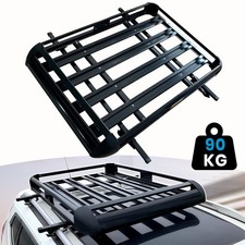 Universal Aluminium Roof Rack Basket Tray Luggage Cargo Carrier Black 127X100cm