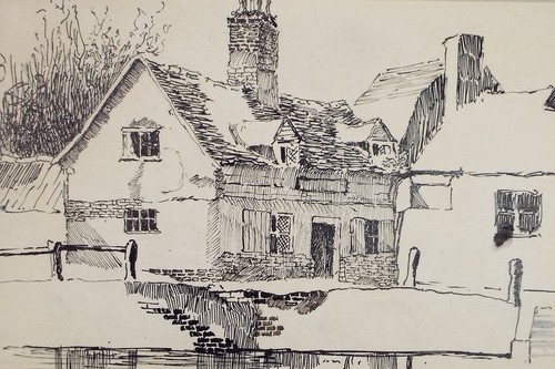 Original pen ink - pen, 'farm