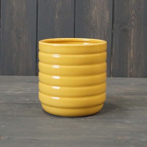 Yellow beehive pot - yellow,