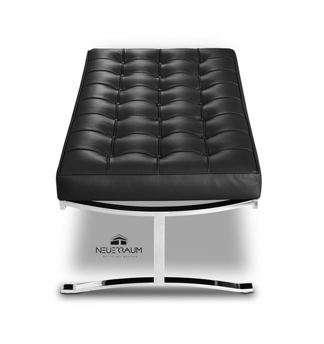 Black leather bench seating