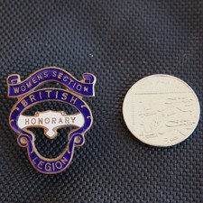 A 1st pattern large British Legion Womens Section 'Honorary' enamelled pin badge