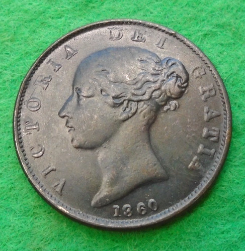 1860 queen victoria copper - queen,