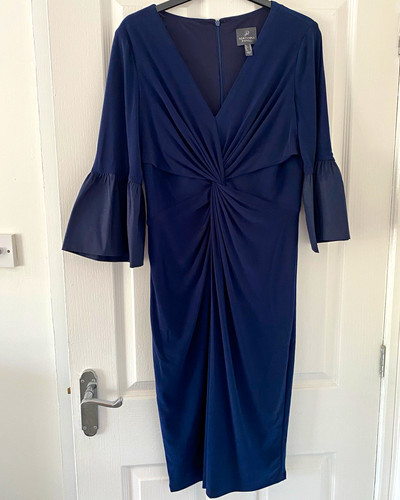 Adrianna papell navy - navy, v-neck