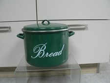 Large Green Bread Bin Enamel Judge Stock Pot Sauce Pan Storage