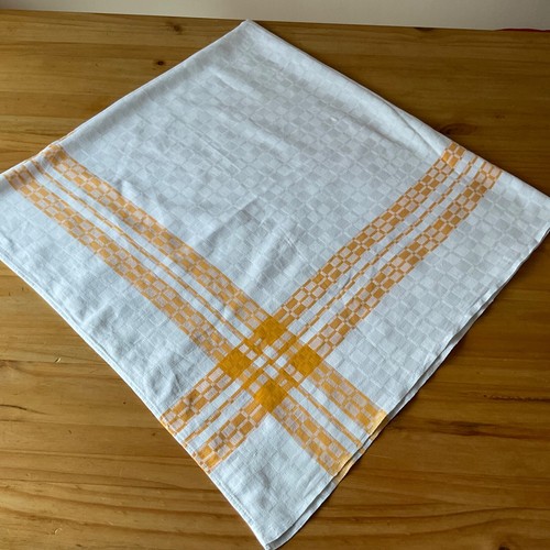 Vtg damask weave square linen - damask,