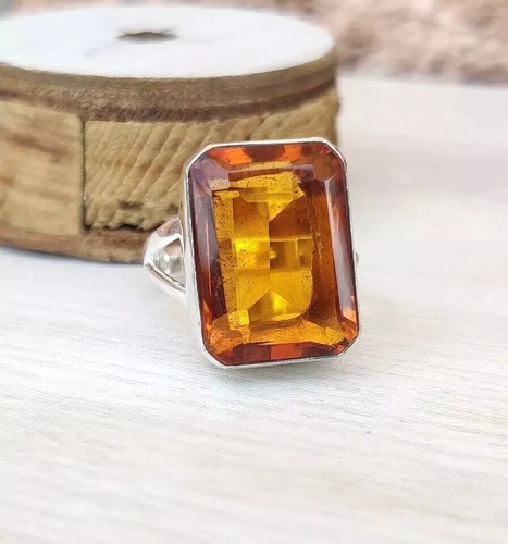 Citrine gemstone ring 925 - gemstone,