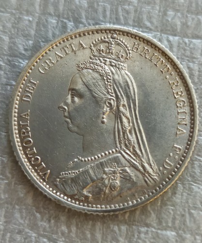 Sixpence 1887 queen victoria - sixpence,