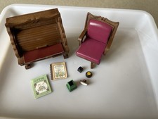 Sylvanian Families Roll Top Bureau And Leather Chair