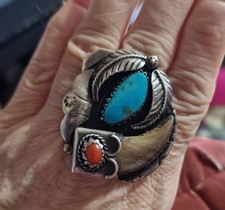 Zuni Old Solid Silver Signed