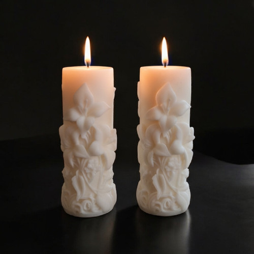 Floral pillar candles set - candles,,